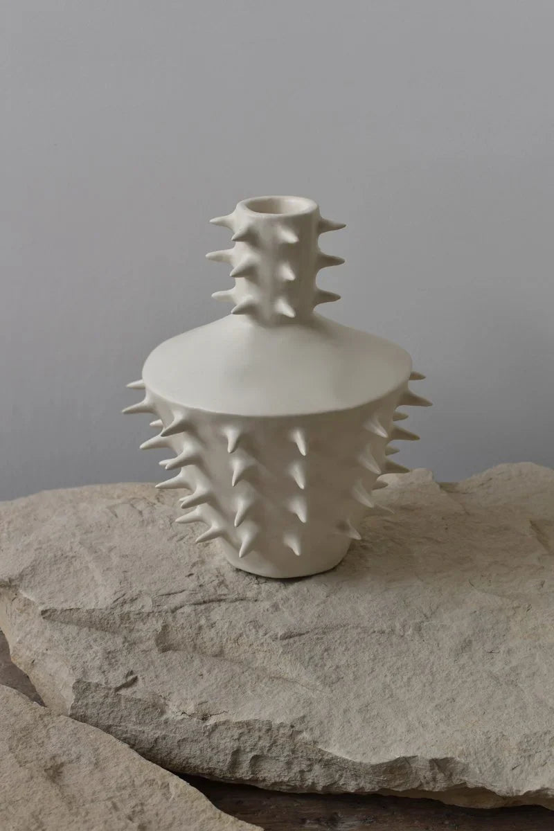 Handcrafted decorative flower vase with spikes by OWO Ceramics